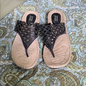 Black sparkle sandals